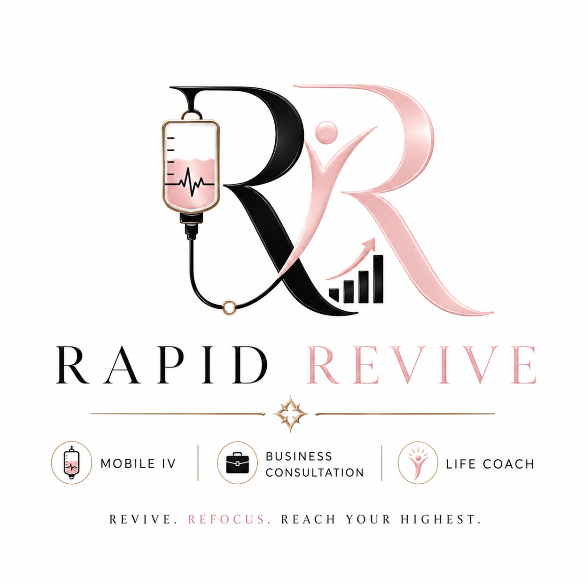 Rapid Revive founder with brand collateral